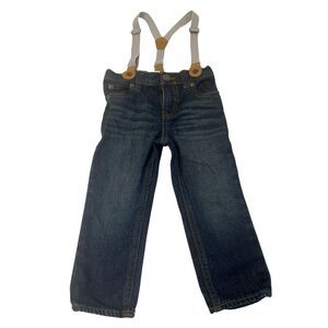 Carter’s 2T Toddler Jeans Suspenders Blue Denim Pants Unisex Kidswear Fall Fit